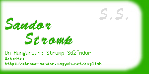 sandor stromp business card